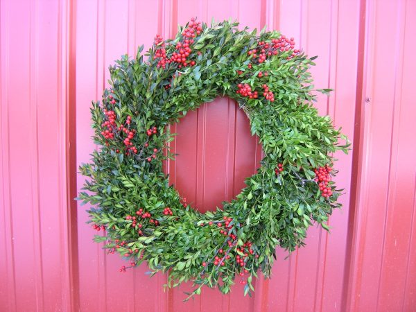 Christmas Farms Boxwood and Berries Wreath